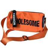 Summer Barrel Shape Shoulder Bag Women Nylon Letters Crossbody Bag