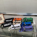 Summer Barrel Shape Shoulder Bag Women Nylon Letters Crossbody Bag