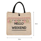 Summer Beach Bag For Women Linen Totes Handbags Large Capacity