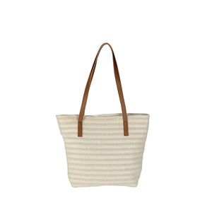 Beach Straw Bag Leather Ladies Shoulder Bag Canvas Travel Tote