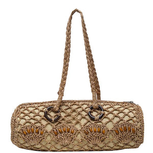 Bohemia Straw Beach Handbag, Vintage Shoulder Bag