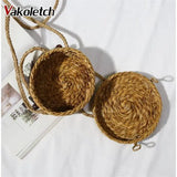 Summer Beach Bag Crossbody Straw Shoulder Bag Rattan Handbag KL445