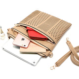Summer Crossbody Bag PU Leather Handbag Hollow Out Shoulder