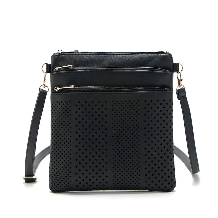 Summer Crossbody Bag PU Leather Handbag Hollow Out Shoulder