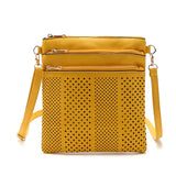 Summer Crossbody Bag PU Leather Handbag Hollow Out Shoulder