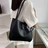 Summer Casual Women Soft PU Leather Shoulder Bag with Ribbon