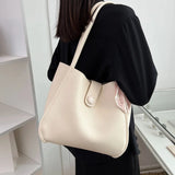 Summer Casual Women Soft PU Leather Shoulder Bag with Ribbon