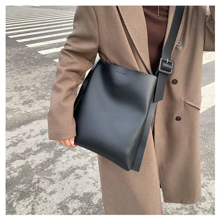 Summer Women's Shoulder Bag Large Capacity Soft PU Leather Rectangular Tote Bag