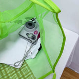 Summer Mesh Shopping Handbag Travel Clutch Multifunctional Bag