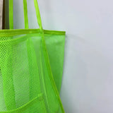 Summer Mesh Shopping Handbag Travel Clutch Multifunctional Bag