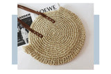 Summer Straw Shoulder Bag Circular Beach Bags Woven Handle Casual Totes