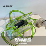 Summer Candy PVC Beach Shoulder Bag for Women Transparent Composite Handbag