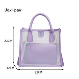 Summer Candy PVC Beach Shoulder Bag for Women Transparent Composite Handbag