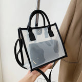 Summer Candy PVC Beach Shoulder Bag for Women Transparent Composite Handbag
