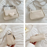 Women's Vintage Heart Hasp Crossbody Bag