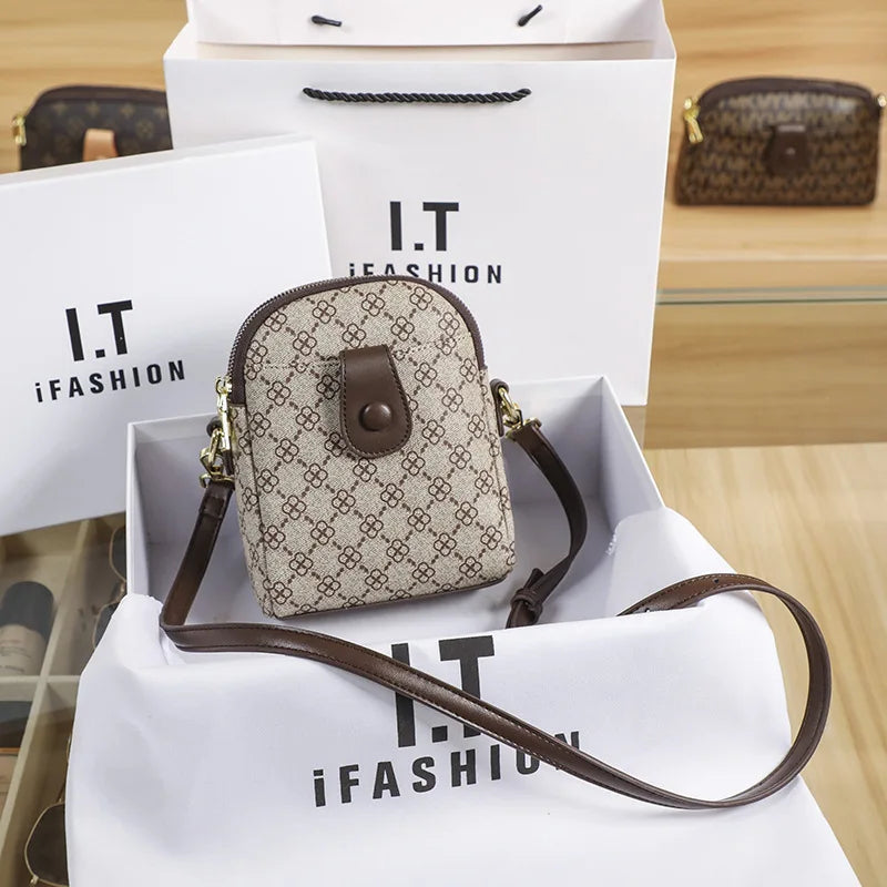 Summer Printed Small Square Bag Vertical Mobile Zero Wallet Mini