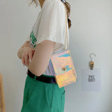Summer Shining Shoulder Bags Transparent Laser Mini Chain Handbag