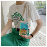 Summer Shining Shoulder Bags Transparent Laser Mini Chain Handbag