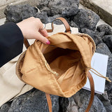Summer Straw Bags for Women Woven Shoulder Bag Casual Travel Beach Handbags