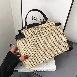 Summer Straw Bags for Women Woven Beach Handbags Casual Travel Bohemia