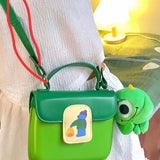 Green Cartoon Small Square Totes Messenger Shoulder Bag