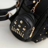 Summer Vintage Retro Lady PU Leather Mini Backpack School Bags for Teenagers