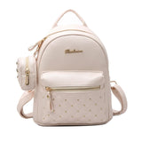 Summer Vintage Retro Lady PU Leather Mini Backpack School Bags for Teenagers