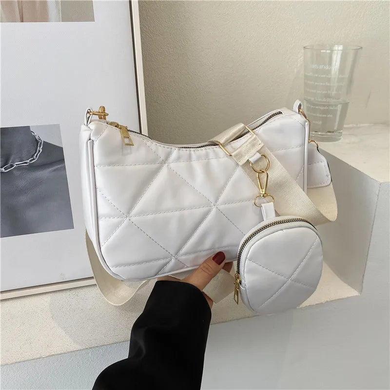Summer Women's Messenger Bag Rhombus Shoulder Bag Female Zipper Small Square Bag