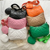 Summer Women's Messenger Bag Rhombus Shoulder Bag Female Zipper Small Square Bag