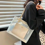 Summer Transparent Shoulder Bag Clear Shopping Beach Handbag Large Capacity