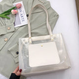 Summer Transparent Shoulder Bag Clear Shopping Beach Handbag Large Capacity