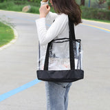 Transparent Waterproof Shoulder Beach Bag Large Clear Tote Solid