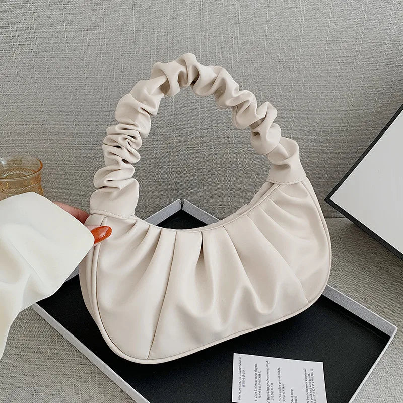 Summer Pleated Handlebags Cloud Bags Armpit Bag