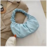 Summer Pleated Handlebags For Women PU Cloud Bags Leisure Armpit Bag Shopping Sh