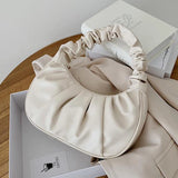 Summer Pleated Handlebags PU Cloud Bags