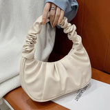 Summer Pleated Handlebags PU Cloud Bags