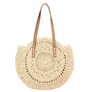 Summer Round Straw Bags for Women Rattan Bag Woven Beach CrossBody Bag