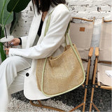 Large Straw Backpack Women Shoulder Bag Beach Travel Mochila Backpack