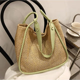Large Straw Backpack Women Shoulder Bag Beach Travel Mochila Backpack