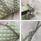 Summer Chain Shoulder Crossbody Bag Top PU Leather Lozenge Clutch
