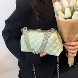 Summer Chain Shoulder Crossbody Bag Top PU Leather Lozenge Clutch