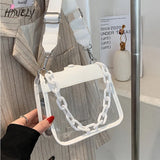 Clear Transparent Crossbody Bag Jelly Handbags Acrylic Chain Shoulder Bag
