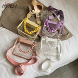 Clear Transparent Crossbody Bag Jelly Handbags Acrylic Chain Shoulder Bag