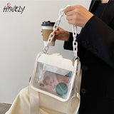 Clear Transparent Crossbody Bag Jelly Handbags Acrylic Chain Shoulder Bag