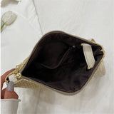 Summer Straw Wristlet Clutch Beach Envelope Bag Retro Knitted Hand Bags