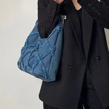 Tassel Denim Canvas Bag Women Bag Large Capacity Casual Tote Bag Shoulder Bag