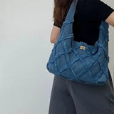 Tassel Denim Canvas Bag Women Bag Large Capacity Casual Tote Bag Shoulder Bag