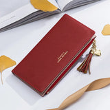 Leather Tassel Women Wallets Zipper Portefeuille Female Purse Clutch
