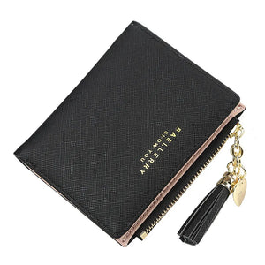 Tassel Women Wallet Small Leather Zipper Purses Female Purse Clutch