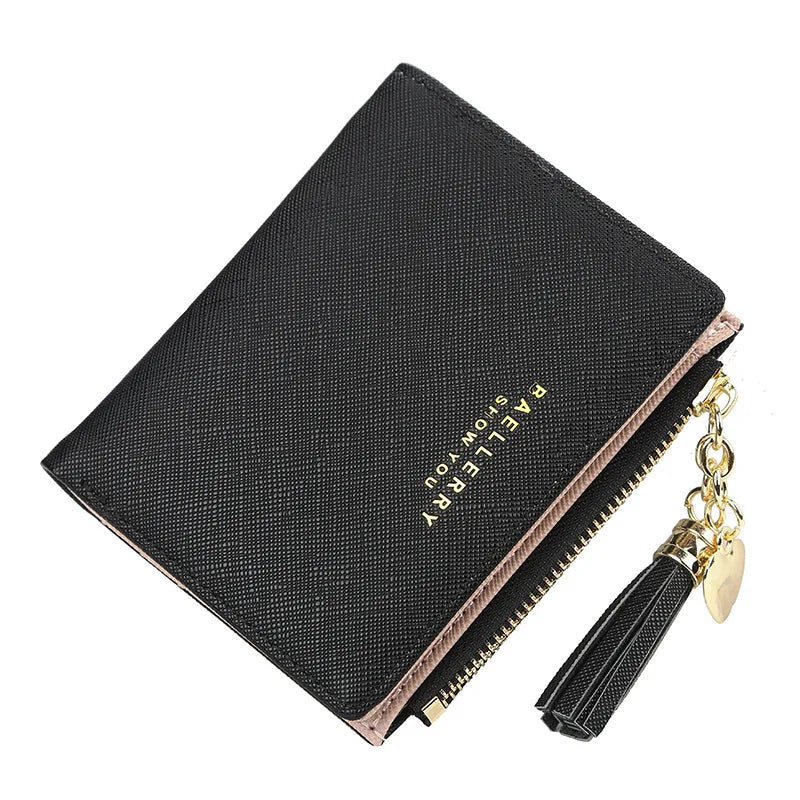 Tassel Women Wallet Small Leather Zipper Purses Female Purse Clutch